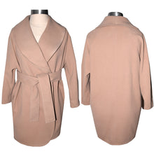Load image into Gallery viewer, Luxurious Camelhair Blend Wrap Coat with Tie