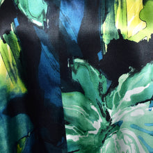 Load image into Gallery viewer, Shimmery Blue Floral Print Silk Charmeuse Poncho