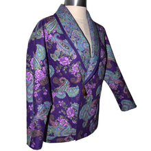 Load image into Gallery viewer, Cozy Quilted Purple Print Lined Jacket with Raglan Sleeves