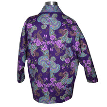 Load image into Gallery viewer, Cozy Quilted Purple Print Lined Jacket with Raglan Sleeves