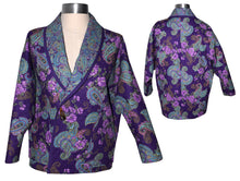 Load image into Gallery viewer, Cozy Quilted Purple Print Lined Jacket with Raglan Sleeves