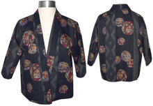 Load image into Gallery viewer, Handcrafted Navy Asian Print Cotton Kimono Style Jacket