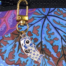 Load image into Gallery viewer, Blue Leaf Kindle Padded Zippered Case with Koi Zipper Pull