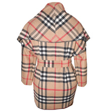 Load image into Gallery viewer, Luxurious Classic Plaid Wool Blend Wrap Coat