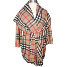 Load image into Gallery viewer, Luxurious Classic Plaid Wool Blend Wrap Coat
