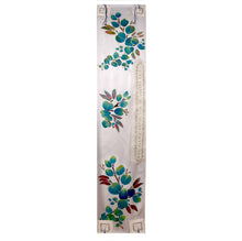 Load image into Gallery viewer, Blue Green Eucalyptus on White Handpainted Silk Tallit Prayer Shawl