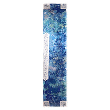 Load image into Gallery viewer, Blue Turquoise Crackle Hand Painted Jacquard Silk Tallit Prayer Shawl