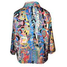 Load image into Gallery viewer, Luxurious Multicolor Print Charmeuse Kimono Jacket