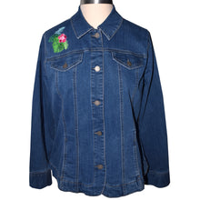 Load image into Gallery viewer, Beautiful Embroidered Tropical Flowers Denim Jeans Jacket XL