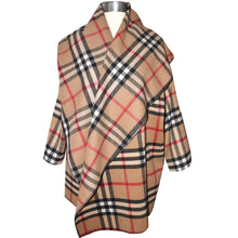 Load image into Gallery viewer, Super Soft Classic Plaid Wool Blend Wrap Coat