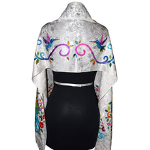 Load image into Gallery viewer, Tree of Life Hand Painted Silk Jacquard Prayer Shawl Tallit