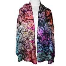 Load image into Gallery viewer, Multicolor Abstract Handpainted Silk Shawl/Scarf