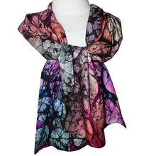 Load image into Gallery viewer, Multicolor Abstract Handpainted Silk Shawl/Scarf