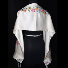 Load image into Gallery viewer, Embroidered Pomegranate Tree of Life Silk Tallit Prayer Shawl