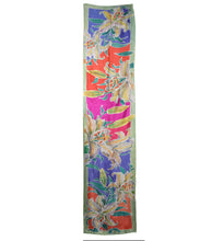 Load image into Gallery viewer, Handpainted Tiger Lilies Floral Jacquard Silk Scarf/Shawl