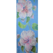 Load image into Gallery viewer, Luxurious Handpainted Hibiscus Floral Charmeuse Silk Scarf/Shawl