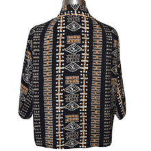 Load image into Gallery viewer, Handsome Crepe de Chine Silk Kimono Jacket in Gold and Black Pattern