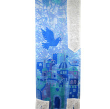 Load image into Gallery viewer, Beautiful Jerusalem Crackle Blue Tallit Prayer Shawl