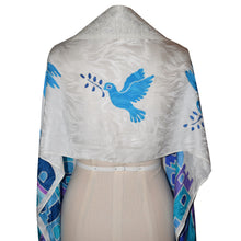 Load image into Gallery viewer, Handpainted Blue Turquoise Jerusalem VI Tallit Prayer Shawl