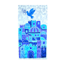 Load image into Gallery viewer, Handpainted Blue Turquoise Jerusalem VI Tallit Prayer Shawl