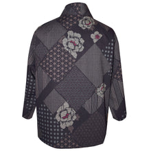 Load image into Gallery viewer, Stunning Handcrafted Deep Purple Print Japanese Cotton Kimono Jacket
