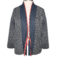 Load image into Gallery viewer, One of a Kind Indigo Cotton Kimono Jacket with Contrast Neckband
