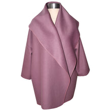 Load image into Gallery viewer, Elegant Mauve Rose Soft Cashmere Wool Blend Wrap Coat