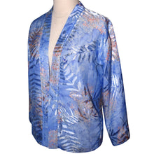Load image into Gallery viewer, Exquisite Fern Blue Pink Sheer Silk Devore Kimono Jacket