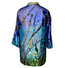 Load image into Gallery viewer, Elegant Blue Green Devore Chiffon Kimono Jacket