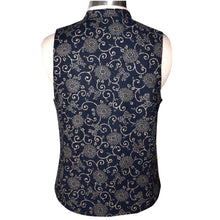Load image into Gallery viewer, One of a Kind Indigo Cotton Lined Asian Print Vest