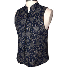Load image into Gallery viewer, One of a Kind Indigo Cotton Lined Asian Print Vest