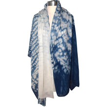 Load image into Gallery viewer, One of a Kind Shibori Indigo Hand Dyed Cotton Wrap
