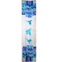 Load image into Gallery viewer, Turquoise and Blue Jerusalem Hand Painted Tallit Prayer Shawl
