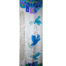 Load image into Gallery viewer, Jerusalem Celestial Blue, Green and Violine Handpainted Silk Tallit Prayer Shawl