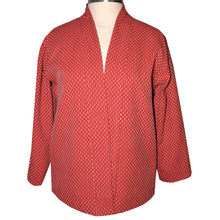 Load image into Gallery viewer, Luscious Tangerine Red with White Thread Textured Kimono Jacket
