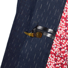 Load image into Gallery viewer, Japanese Indigo Raindrops Cotton Kimono Jacket with Contrast Neckband
