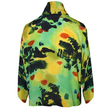 Load image into Gallery viewer, Lime Green Print Crepe de Chine Silk Kimono Jacket
