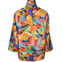 Load image into Gallery viewer, Gorgeous Geometric Print Crepe de Chine Silk Kimono Jacket
