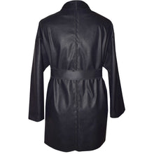 Load image into Gallery viewer, Black Vinyl Leather Wrap Jacket
