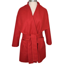 Load image into Gallery viewer, Crimson Wool Blend Wrap Jacket
