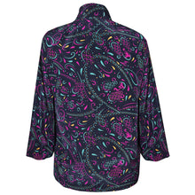 Load image into Gallery viewer, Handsome Crepe de Chine Silk Navy Print Kimono Jacket
