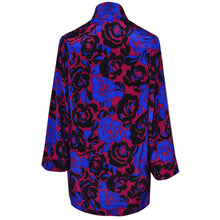 Load image into Gallery viewer, Blue Print Crepe de Chine Silk Print Kimono Jacket
