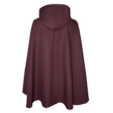 Load image into Gallery viewer, Rhubarb Checked Heavyweight Wool Twill Hooded Cape
