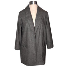 Load image into Gallery viewer, Brown and Creme Houndstooth Wool Roll Collar Jacket
