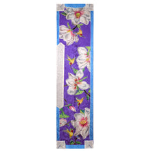 Load image into Gallery viewer, Lavender Handpainted Hummingbird Magnolia Silk Tallit Prayer Shawl
