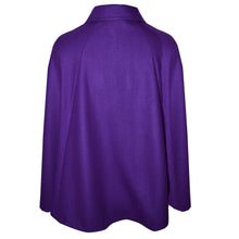 Load image into Gallery viewer, Purple Soft Wool Blend Cape with 3 buttons
