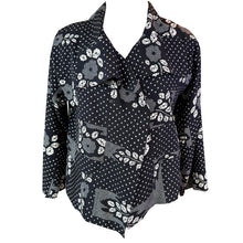 Load image into Gallery viewer, Black Silk Geometric Print Kimono Jacket
