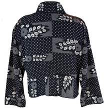 Load image into Gallery viewer, Black Silk Geometric Print Kimono Jacket
