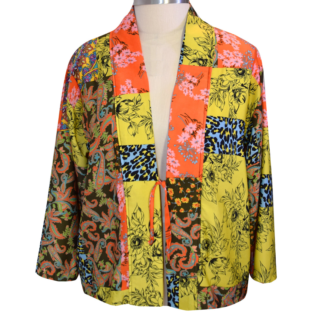 Satin Print Kimono Jacket