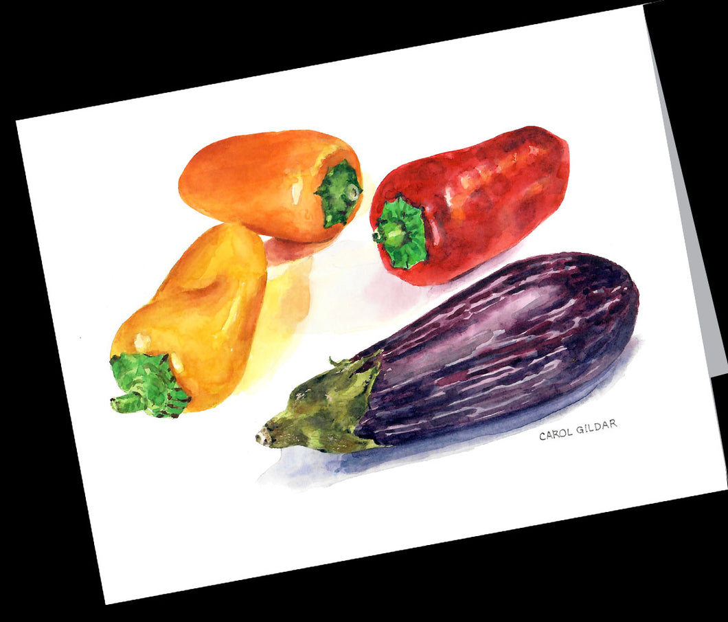 Peppers & Eggplant 5-Card Pack (size 5